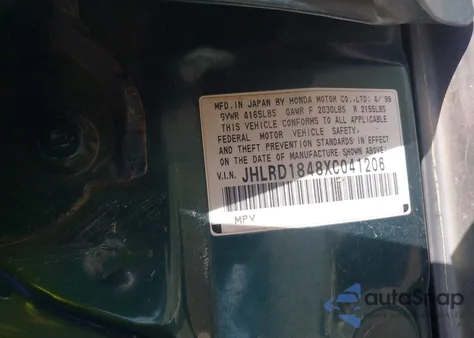 1999 Honda Cr-V Lx z USA, uszkodzony, nr VIN JHLRD1848XC041206